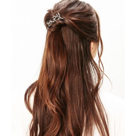 New Celtic Fairy Forest Stick Branch Hair Bobby Pin Barrette Set 2 Gold Silver - Picture 2 of 8